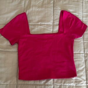 Babaton Fuchsia Square Neck Crop Top